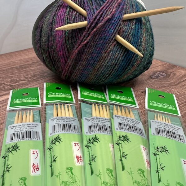 ChiaoGoo Double Pointed 6" Natural Needles