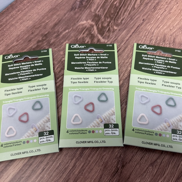Clover Soft Triangle Stitch Markers Small Sold at Fearless Fibers, LLC