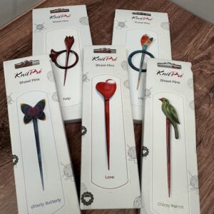 Knit Pro Floral Shawl Pins Sold at Fearless Fibers, LLC