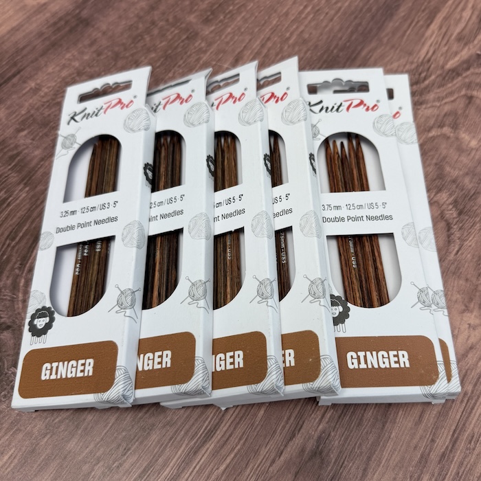 Knit Pro Ginger 5 Inch Double Point Needles Sold at Fearless Fibers, LLC