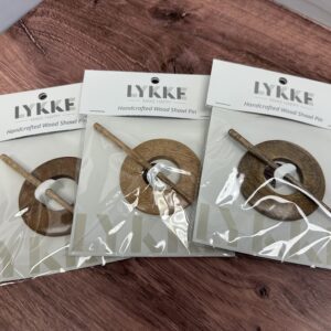 Lykke Circle Mango Wood Shawl Pin Sold at Fearless Fibers, LLC